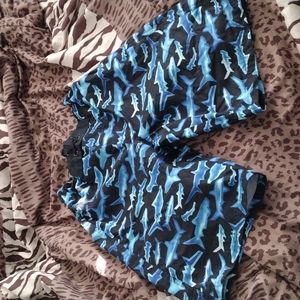MOSSIMO BLUE SWIM TRUNKS WITH SHARKS🦈 & ONE BACK VELCRO POCKET VERY COOL